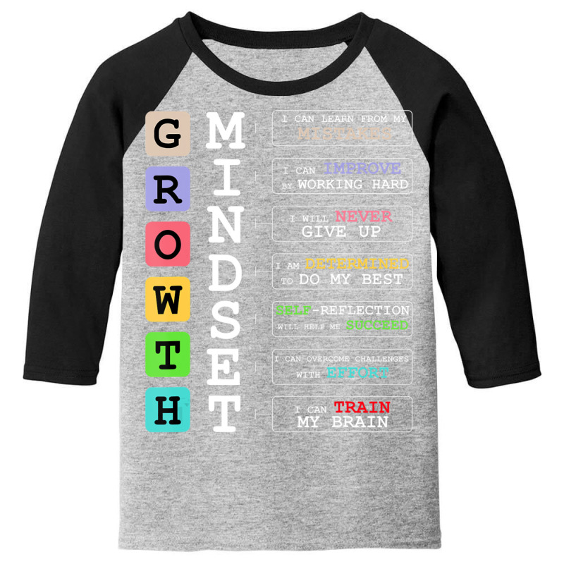 Growth Mindse Positive School Classroom Teacher Youth 3/4 Sleeve by cm-arts | Artistshot