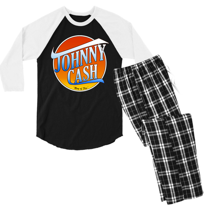 Johnny Ring Of Fire Cash Men's 3/4 Sleeve Pajama Set | Artistshot