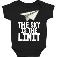 The Sky Is The Limit Paper Plane Baby Bodysuit | Artistshot