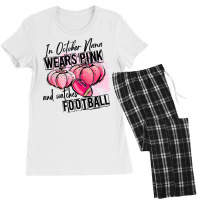 Football In October Nana Wears Pink And Watches Football 1 Football Pl Women's Pajamas Set | Artistshot