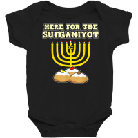 Here For The Sufganiyot Jewish Hanukkah Jew Family Graphic Baby Bodysuit | Artistshot