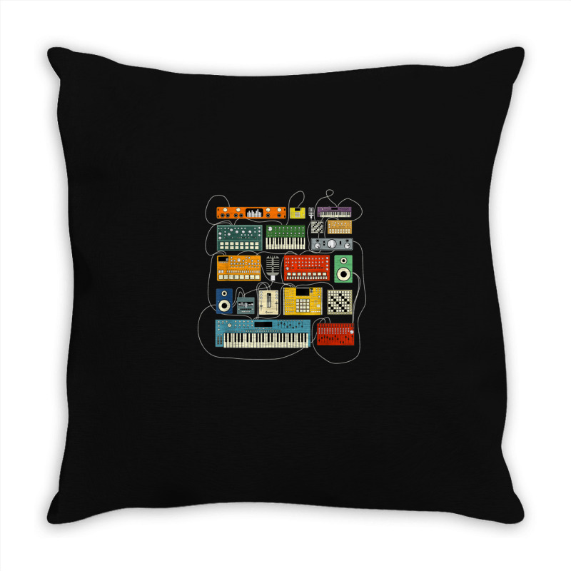 Synthesizer And Drum Machine For Electronic Musician Throw Pillow | Artistshot