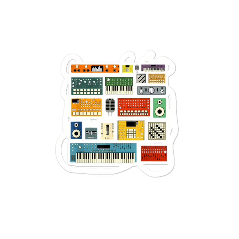 Synthesizer And Drum Machine For Electronic Musician Sticker | Artistshot