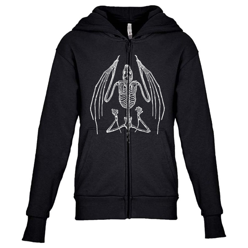 Vampire Blood Feeder Bat Skeleton Youth Zipper Hoodie by cm-arts | Artistshot