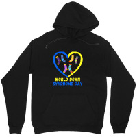 Blue Yellow Heart 21 World Down Syndrome Awareness Day 2022 Unisex Hoodie | Artistshot