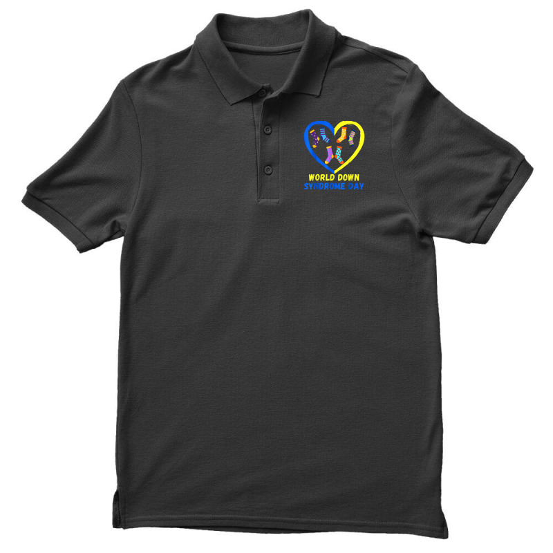 Blue Yellow Heart 21 World Down Syndrome Awareness Day 2022 Men's Polo Shirt | Artistshot