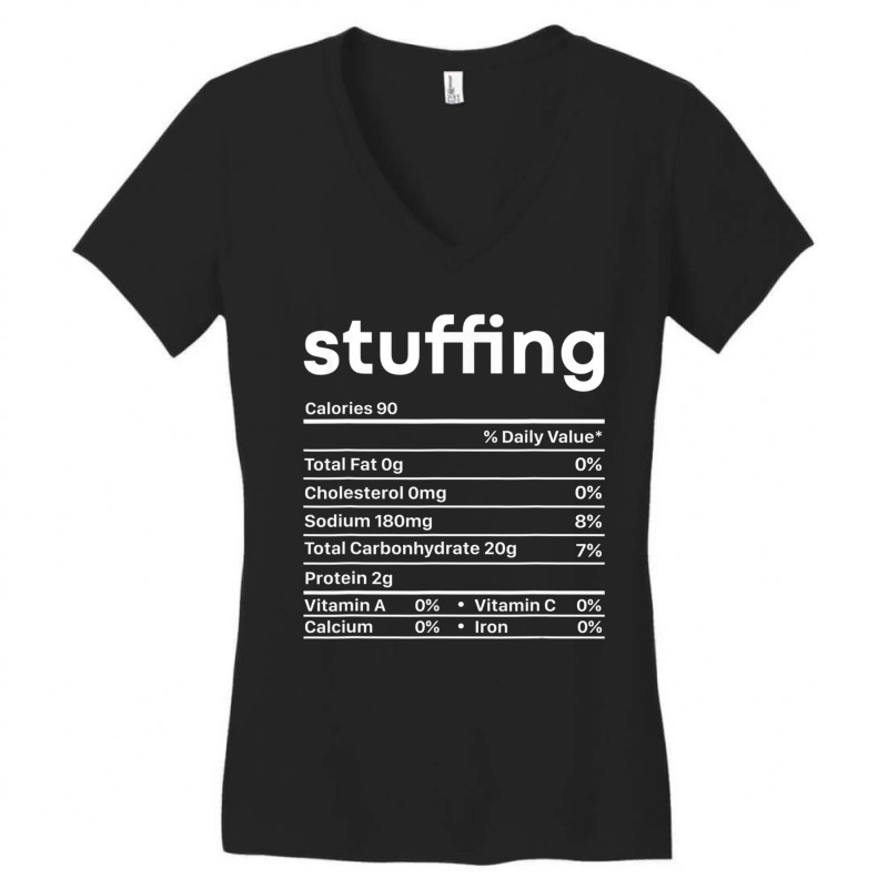 Stuffing Nutrition Facts Thanksgiving Christmas Food Women's V-Neck T-Shirt by cm-arts | Artistshot