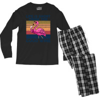 Flamingo Tropical Life Is Short Drink The Good Wine Flamingo Drink Win Men's Long Sleeve Pajama Set | Artistshot