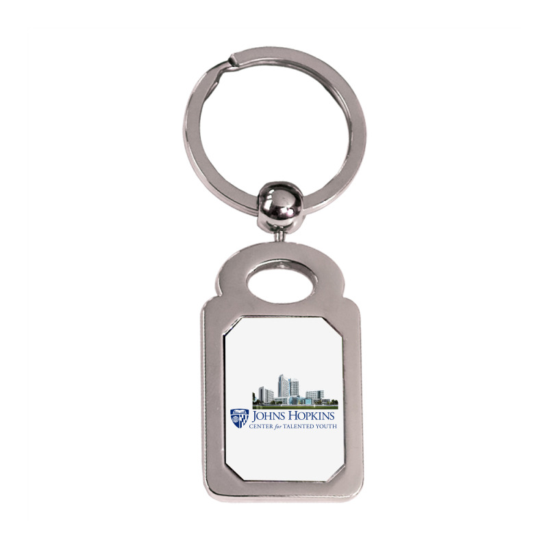 Johns Hopkins Center For Talented Youth Silver Rectangle Keychain | Artistshot