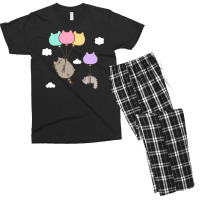 Raninbow Cat Ballon Men's T-shirt Pajama Set | Artistshot