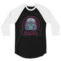 Us Transformers Megatron Badge All Hail 01 Black V-neck 3/4 Sleeve Shirt | Artistshot