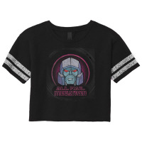 Us Transformers Megatron Badge All Hail 01 Black V-neck Scorecard Crop Tee | Artistshot