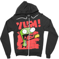 Invader Zim Gir Screaming Yum! Taco Portrait Zipper Hoodie | Artistshot