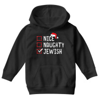 Nice Naughty Jewish Christmas List Youth Hoodie | Artistshot