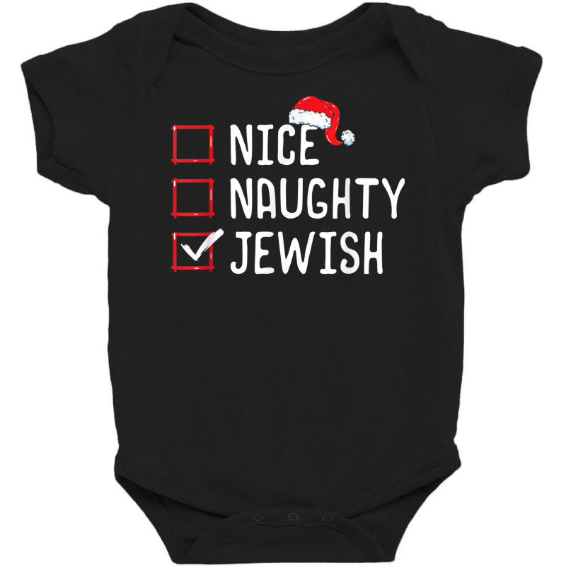 Nice Naughty Jewish Christmas List Baby Bodysuit | Artistshot