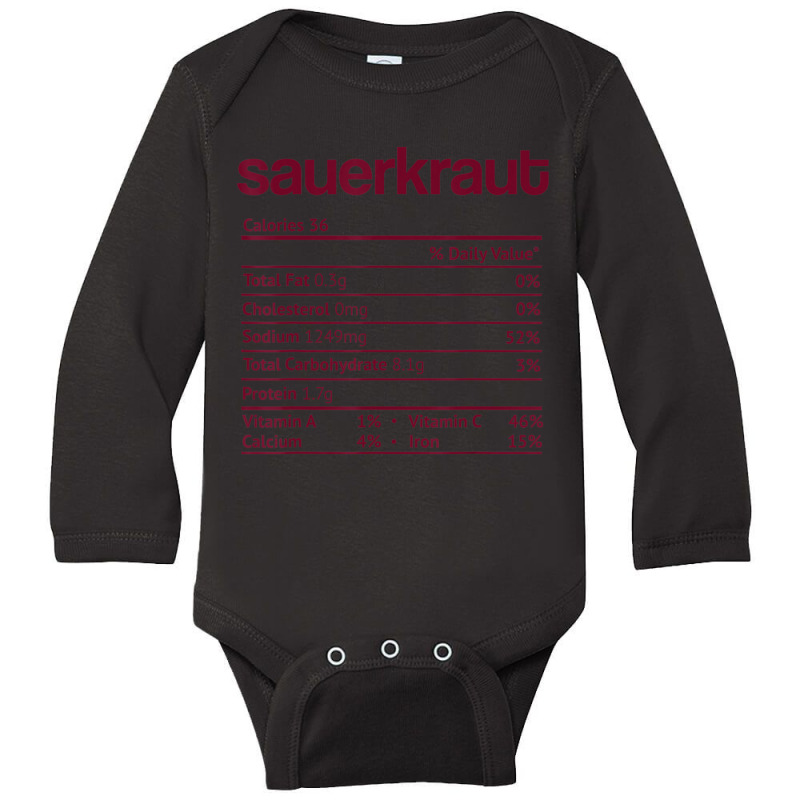 Sauerkraut Nutrition Fact Thanksgiving Christmas Long Sleeve Baby Bodysuit by cm-arts | Artistshot