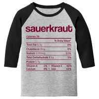 Sauerkraut Nutrition Fact Thanksgiving Christmas Youth 3/4 Sleeve | Artistshot