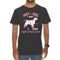 Just A Girl Who Loves English Springer Spaniel Shirts Vintage T-shirt | Artistshot