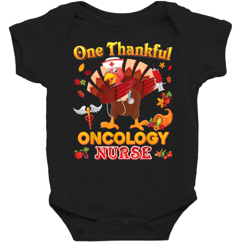 One Thankful Oncology Nurse Dabbing Turkey Thanksgiving Baby Bodysuit by Fashzilla | Artistshot