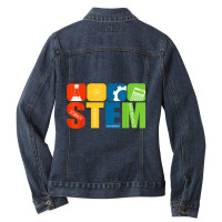 Stem Teacher Science Technology Engineering Math Ladies Denim Jacket | Artistshot