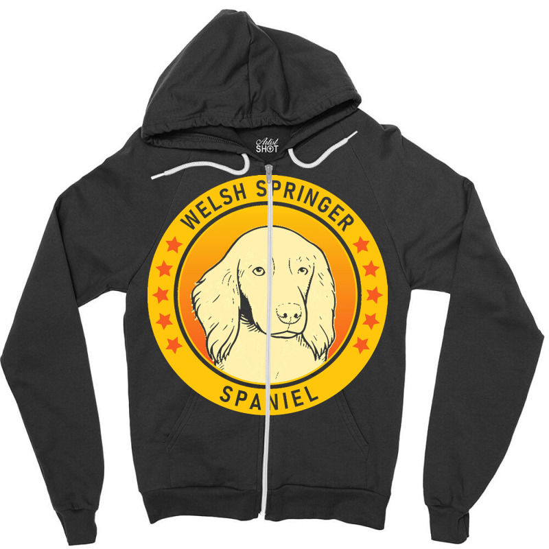 Welsh Springer Spaniel Welsh Springer Spaniel Dog Portrait Zipper Hoodie | Artistshot