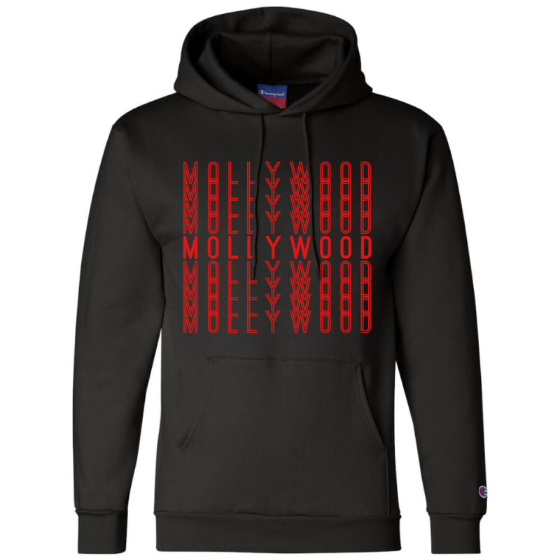 Mollywood Malayalam Indian Movies Repeating Red Text Gift Champion Hoodie by cm-arts | Artistshot