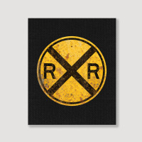 Railroad Crossing Sign 1935 Train Warning Symbol Portrait Canvas Print | Artistshot