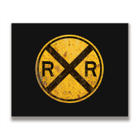 Railroad Crossing Sign 1935 Train Warning Symbol Metal Print Horizontal | Artistshot