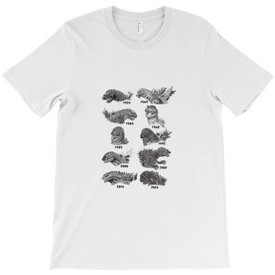 Godzilla Throughout The Ages T-shirt Designed By Hrndzaar