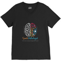 Brain Of A Speech Pathologist Speech Language Therapy V-neck Tee | Artistshot