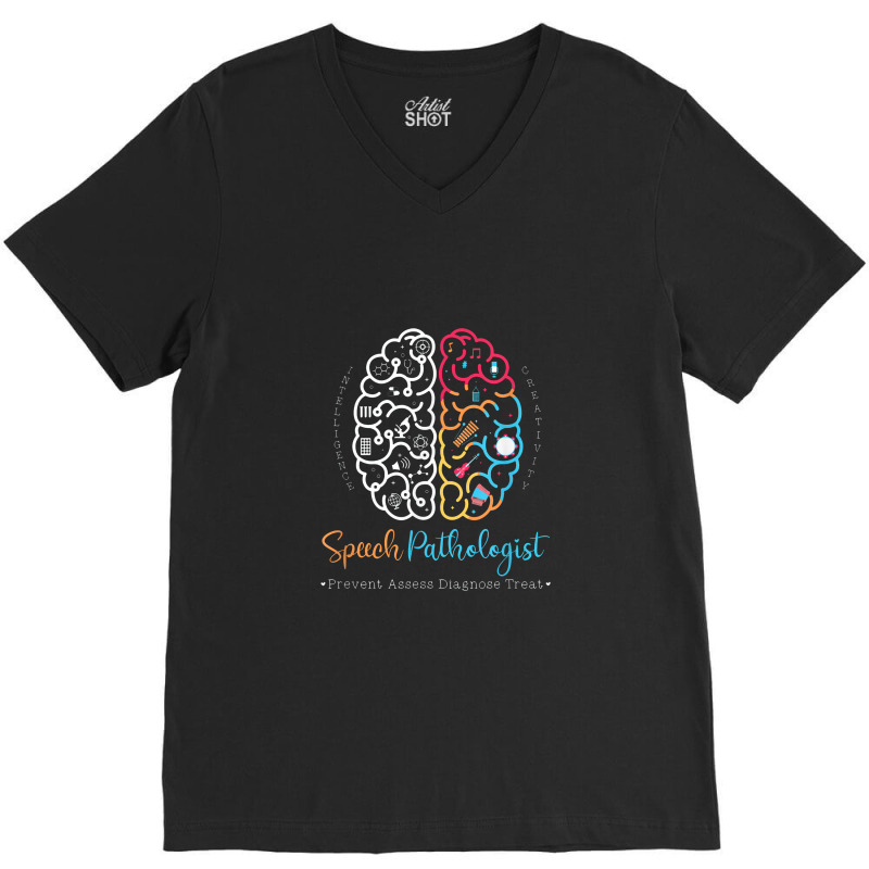 Brain Of A Speech Pathologist Speech Language Therapy V-neck Tee | Artistshot