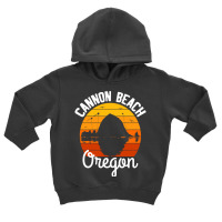 Retro Sunset Haystack Rock Souvenir Cannon Beach Pullover Hoodie Toddler Hoodie | Artistshot