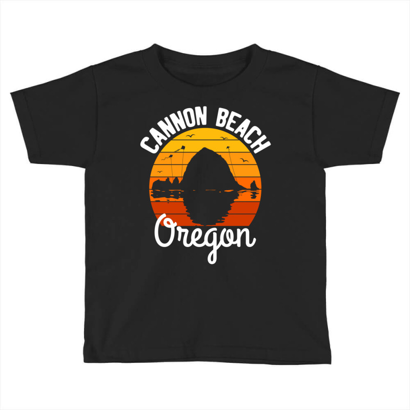 Retro Sunset Haystack Rock Souvenir Cannon Beach Pullover Hoodie Toddler T-shirt by cm-arts | Artistshot