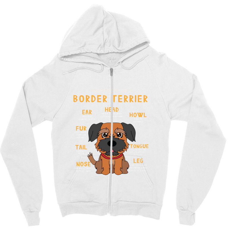 Border Terrier Anatomy Funny Dog Mom Dad Cute Gift Zipper Hoodie | Artistshot