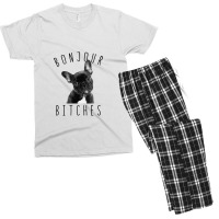 Bonjour Bitches Funny French Bulldog Dog Lover Gift Men's T-shirt Pajama Set | Artistshot