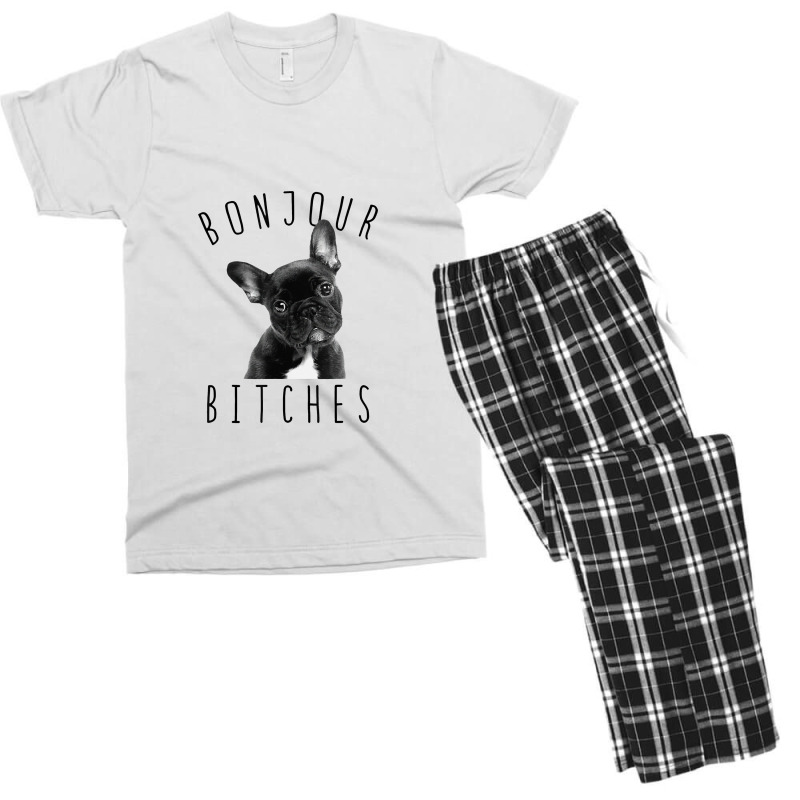 Bonjour Bitches Funny French Bulldog Dog Lover Gift Men's T-shirt Pajama Set | Artistshot