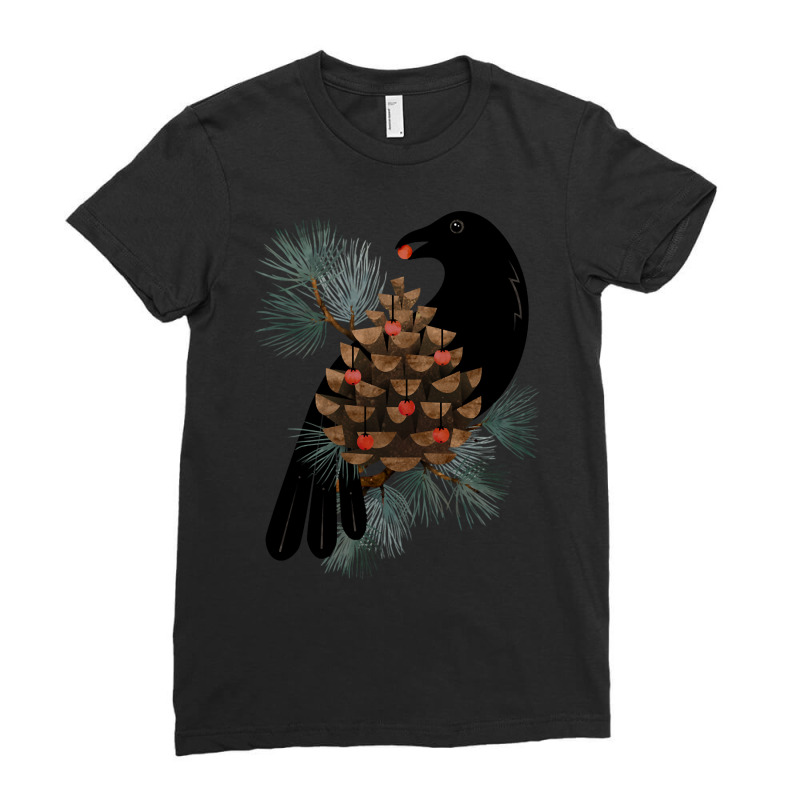 Bird & Berries Ladies Fitted T-Shirt by Oreilly Ulrich | Artistshot