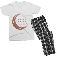 Boho Aquarius Constellation Moon Birthday Men's T-shirt Pajama Set | Artistshot