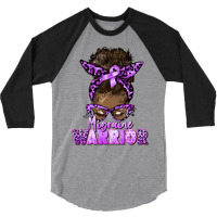 Migraine Warrior Afro Messy Bun 3/4 Sleeve Shirt | Artistshot