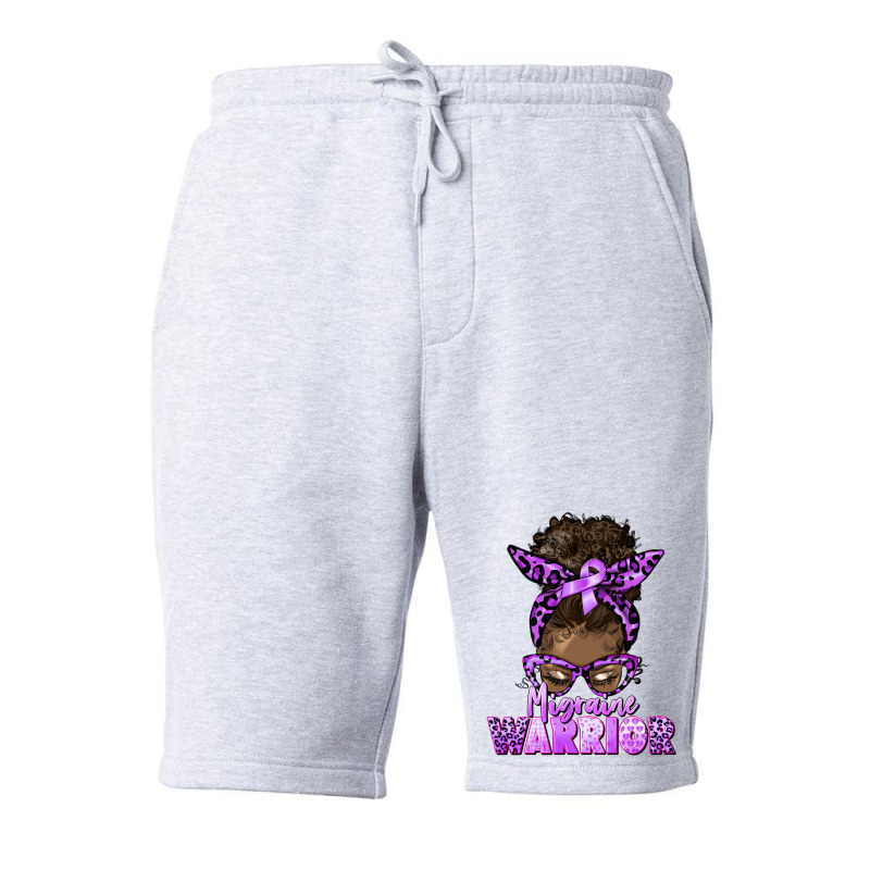 Migraine Warrior Afro Messy Bun Fleece Short | Artistshot