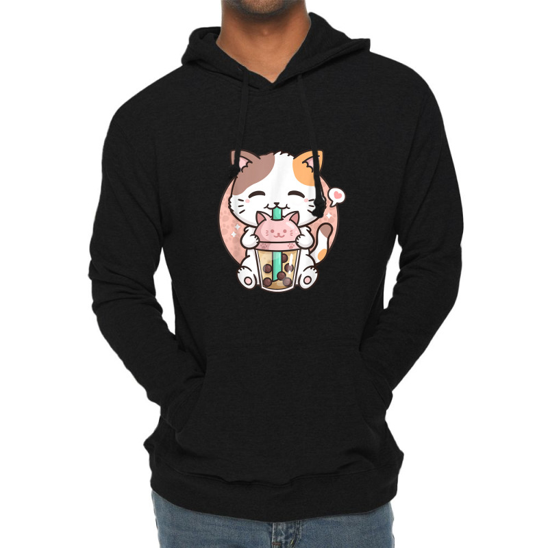 Boba Tea Cat Bubble Tea Cat Milk Tea Kawai Anime Cat Lightweight Hoodie | Artistshot