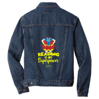 Book Gifts For Book Lovers Women Reading Is My Superpower Men Denim Jacket | Artistshot