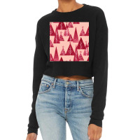 Blush And Red Watercolor Christmas Trees Cropped Sweater | Artistshot