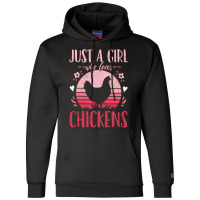 Chicken Chick Just A Girl Who Loves Chickens Retro Vintage Champion Hoodie | Artistshot