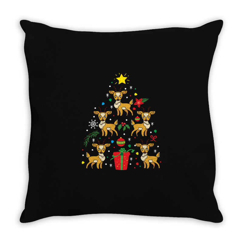Antelope Christmas Ornament Tree Throw Pillow | Artistshot