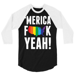 'MERICA FUCK YEAH! 3/4 Sleeve Shirt | Artistshot