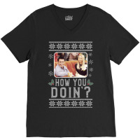 Friends Christma Joey & Phoebe How You Doin' Ugly Sweater V-neck Tee | Artistshot