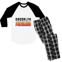 Brooklyn Ny Retro Vintage Gift Men Women Kids Men's 3/4 Sleeve Pajama Set | Artistshot