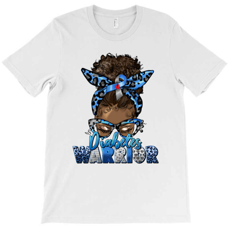 Diabetes Warrior Afro Messy Bun T-shirt | Artistshot