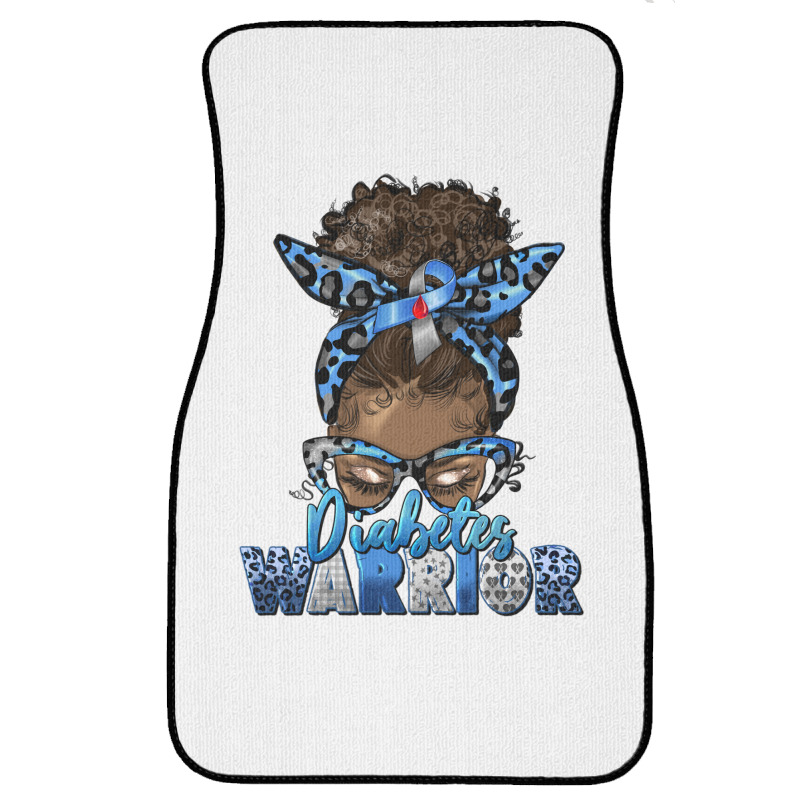 Diabetes Warrior Afro Messy Bun Front Car Mat | Artistshot